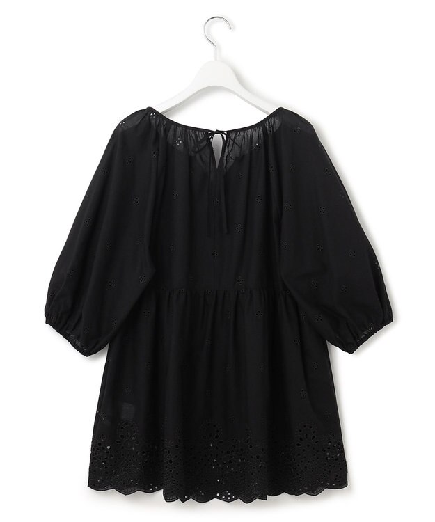 23区 【SLOW/洗える】エンブロイダリーレース ブラウス ブラック系