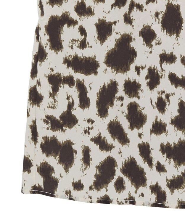 CRAFT STANDARD BOUTIQUE ヒョウ柄プリントIラインスカート Beige