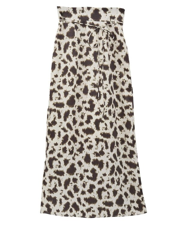 CRAFT STANDARD BOUTIQUE ヒョウ柄プリントIラインスカート Beige