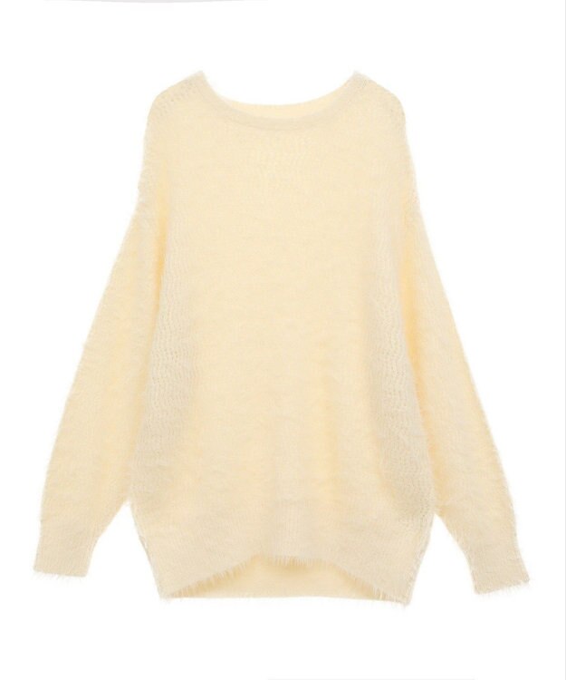 earth music&ecology モヘヤライクレースニット Ivory