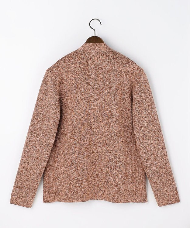 JOSEPH ABBOUD 【イタリア糸使用・伸縮性】マルチカラームリネ ニットブルゾン オレンジ系