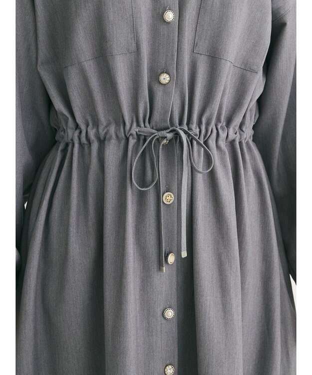 Green Parks ・ＥＬＥＮＣＡＲＥ　ＤＵＥ　Ｖネックイロイロ釦ワンピース Gray Mixture