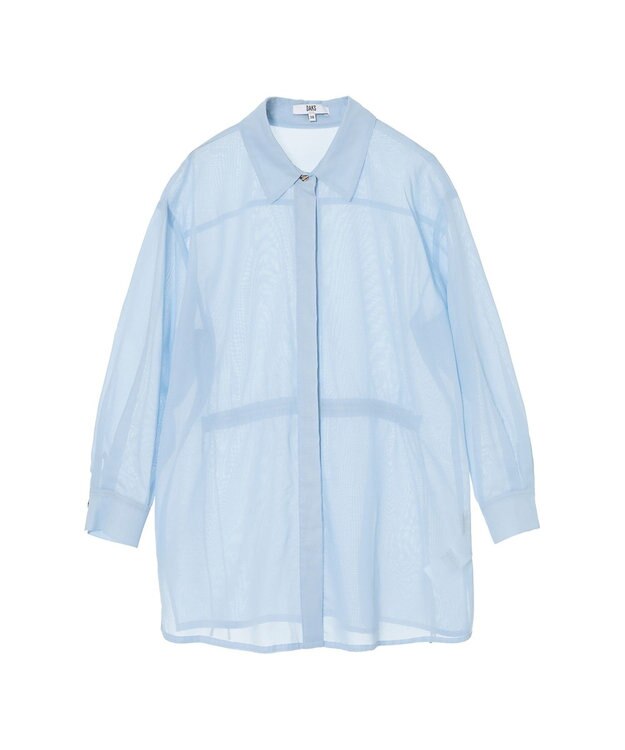 DAKS バックドローストリング コットンシャツ ブルー