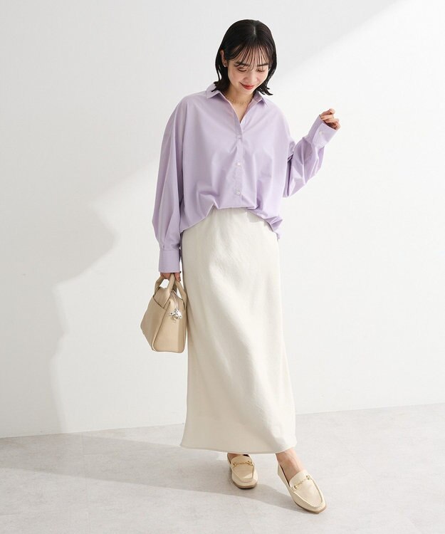 Green Parks イージーケア抜け衿シャツ Purple