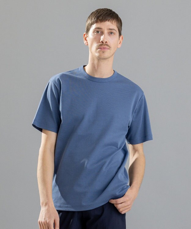 JOSEPH HOMME スビンギザカノコ　クルーネック ダルブルー系