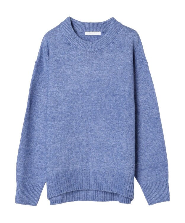 Green Parks ｆｕｗａっとメランジ前後差ニットプルオーバー Blue