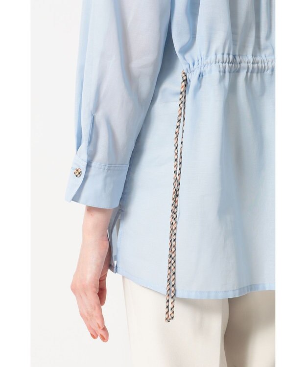 DAKS バックドローストリング コットンシャツ ブルー