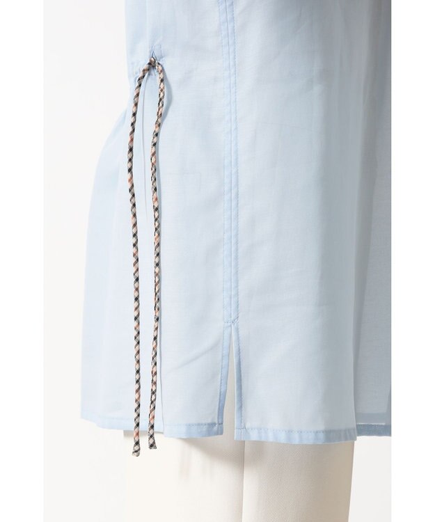 DAKS バックドローストリング コットンシャツ ブルー