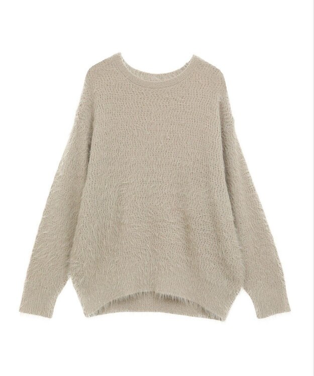 earth music&ecology モヘヤライクレースニット Beige