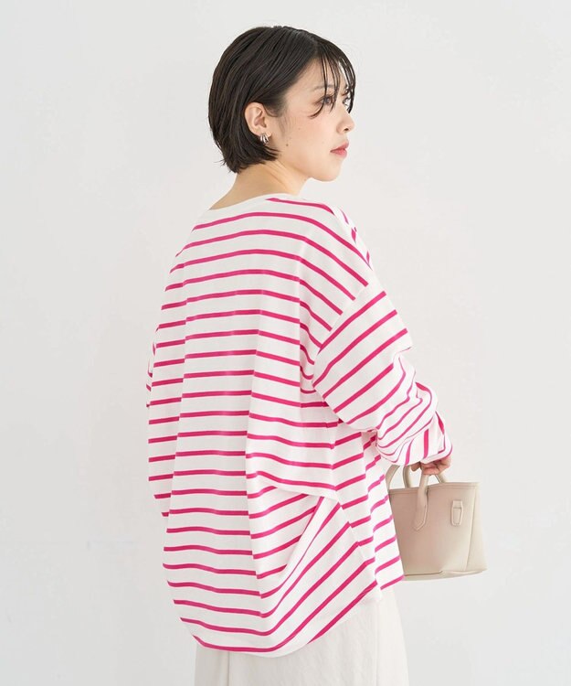 Green Parks サイドタックプルオーバー Border Pink