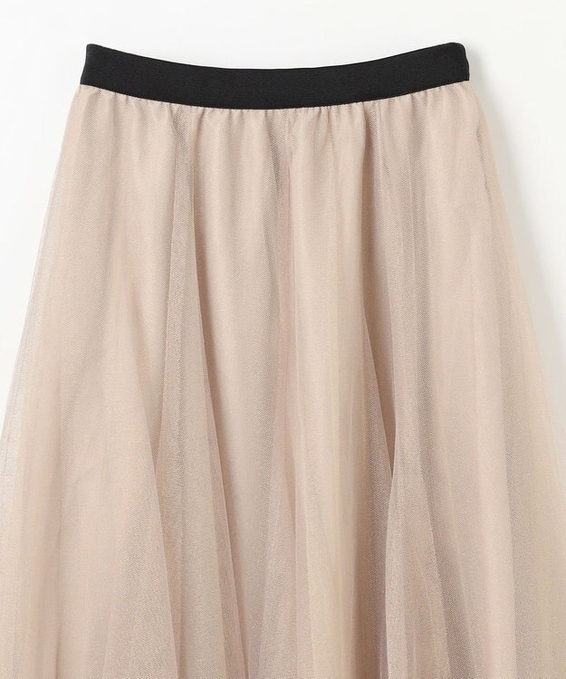 ANY 【ウエストゴム】ラメチュールキラキラスカート ゴールド