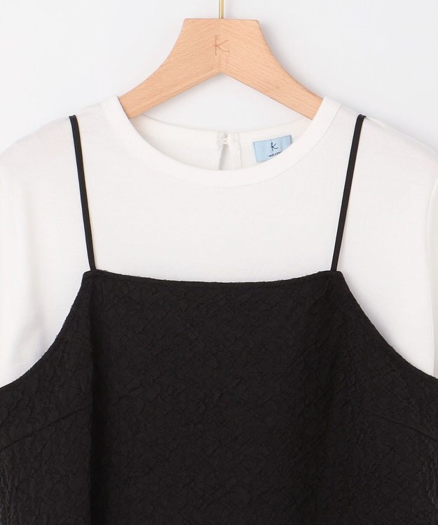 組曲 L 【WEB限定】レリーフジャガードキャミツインセット アイボリー×ブラック系