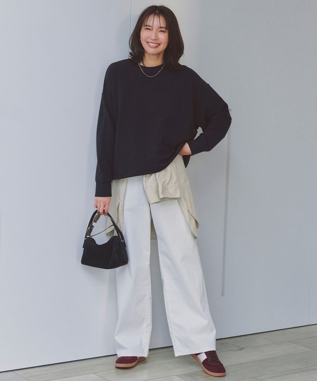 UNFILO L 【UNFILO DENIM/新色追加】撥水ストレッチ ルーズワイドデニム 【NEW】オフ