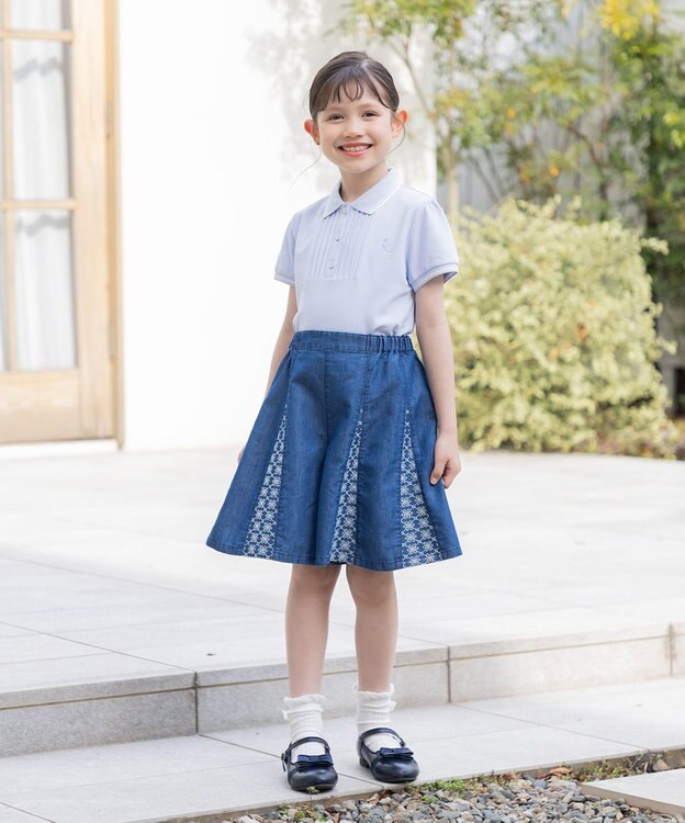 組曲 KIDS 【110-140㎝】ストレッチカノコ ポロシャツ サックスブルー