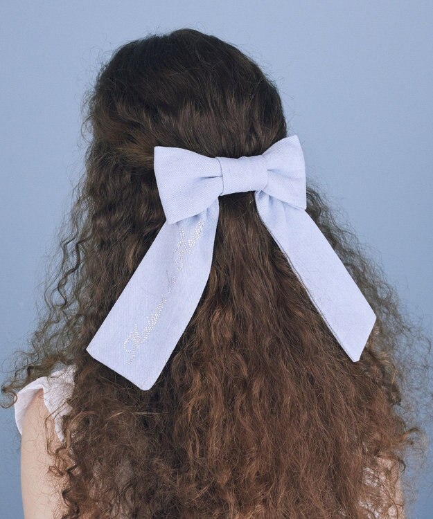 Maison de FLEUR ブルーマニアデニムリボンバレッタ Light Blue