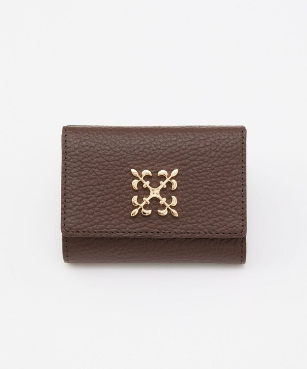 russet 《soeru》モノグラムプレート三つ折りウォレット(SO-397) 【新色】D.Brown/GY