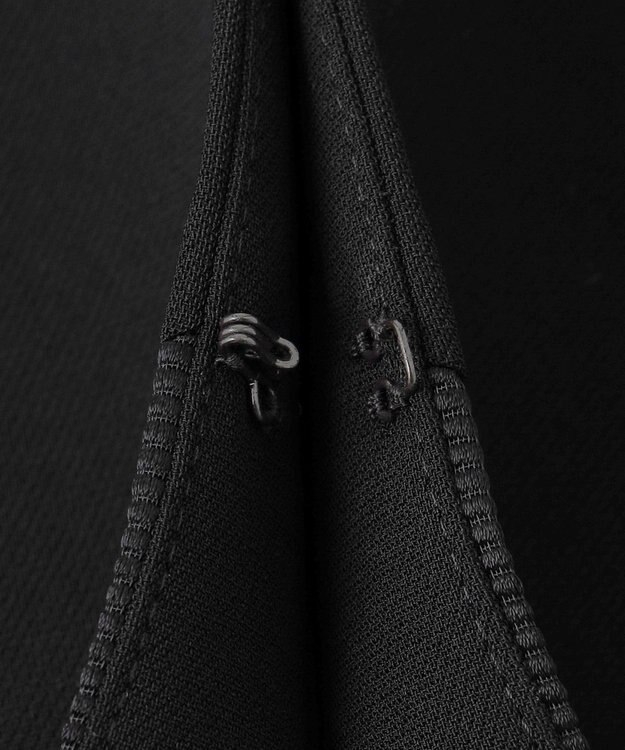 自由区 FORMAL 【ストレッチ/前開きワンピース】平二重 ジャケット+ワンピース ブラック系