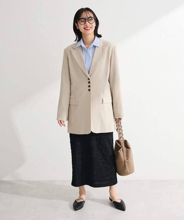 Green Parks イージーケア抜け衿シャツ Sax