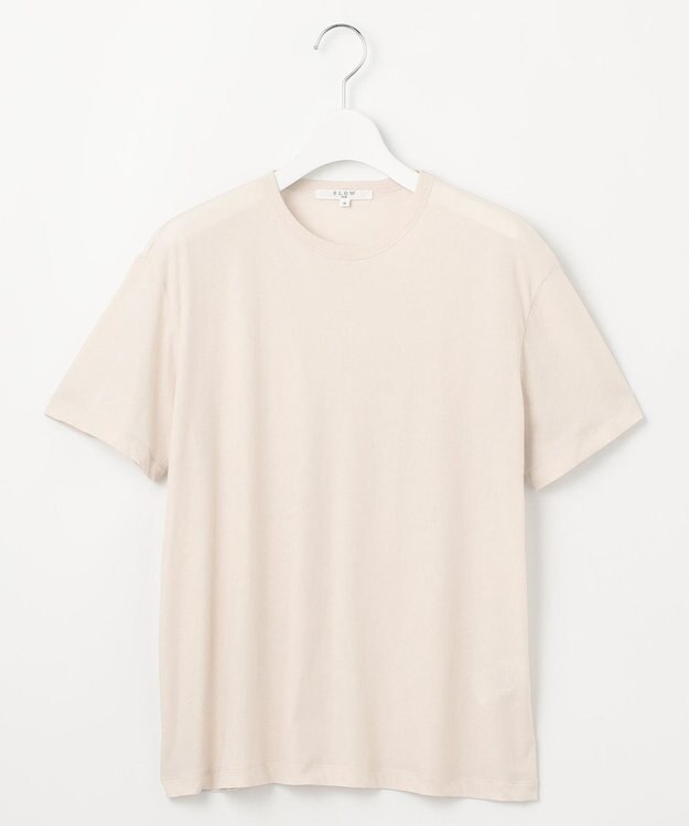 23区 【SLOW/WEB限定】シアーツイストシングルジャージー Tシャツ ベージュ系