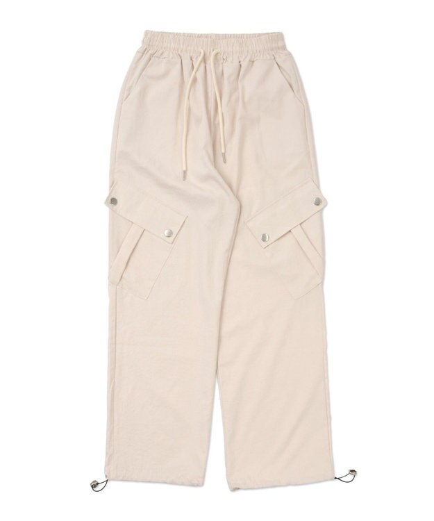 WEGO 【ウエストゴム】ビッグポケットカーゴパンツ オフホワイト