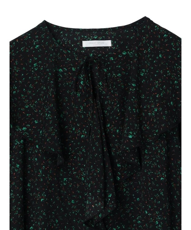 Green Parks 柄アソートラッフル衿ブラウス Flower