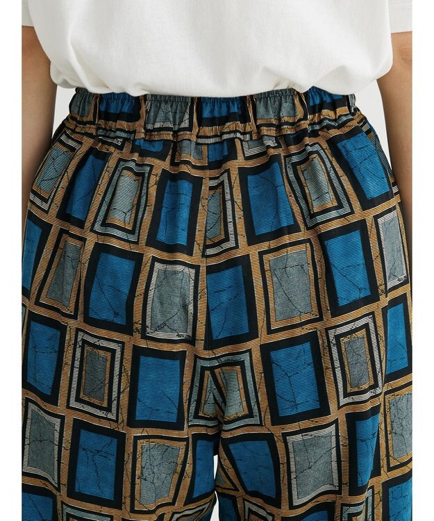 Green Parks アフリカン柄イージーパンツ Blue