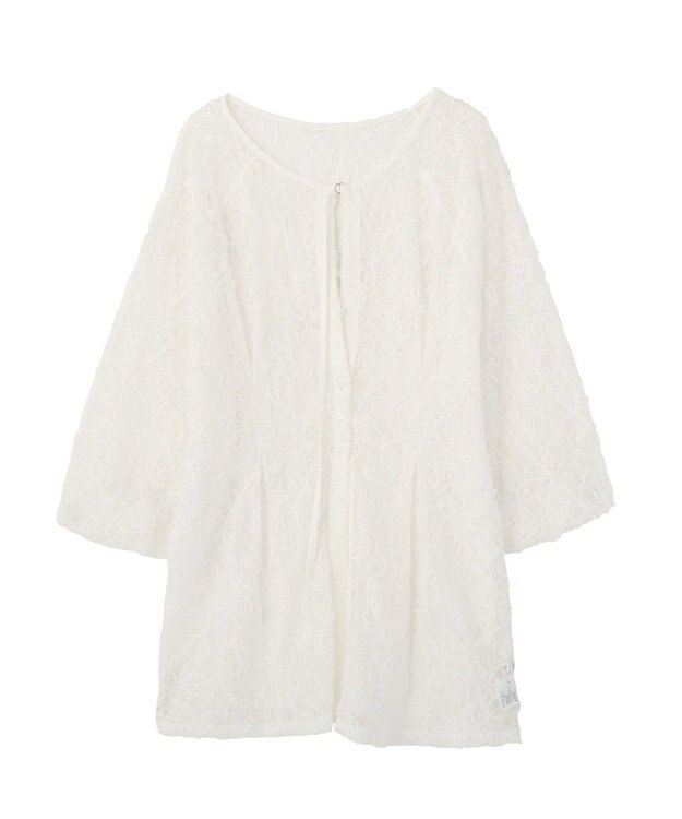 earth music&ecology レースフラワーブラウス Off White