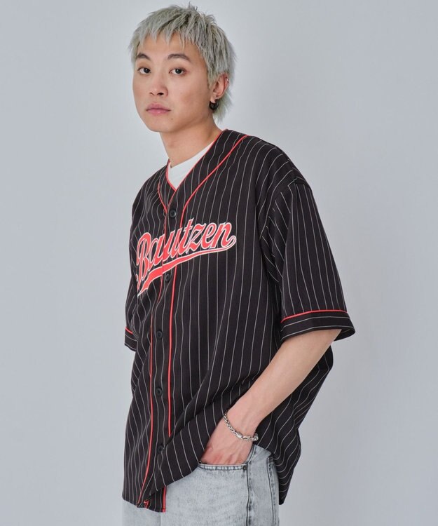 WEGO 【ユニセックス着用ITEM/MLサイズ展開】ベースボールシャツ（SS） ブラック