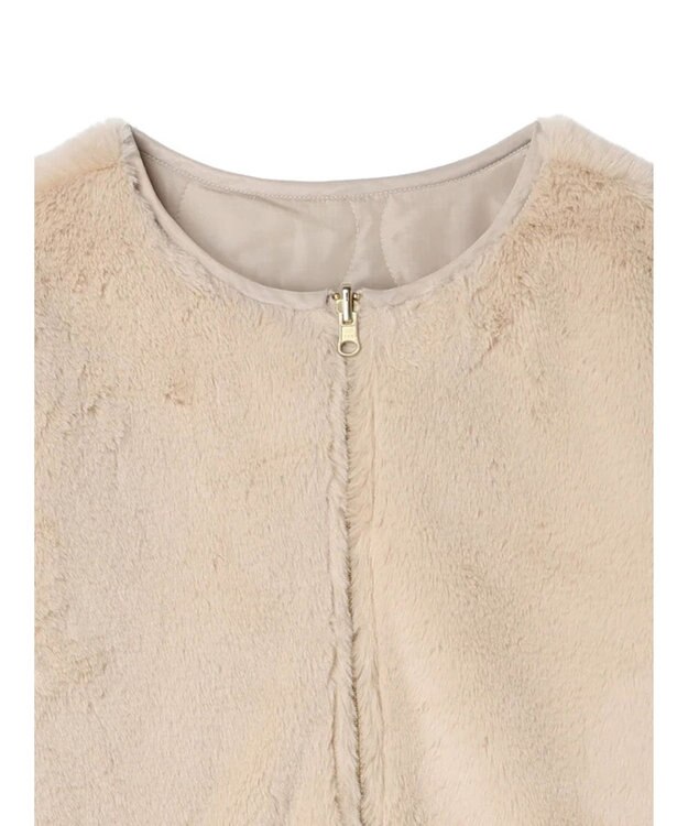 earth music&ecology ファー＆キルティングリバーシブルコート Beige