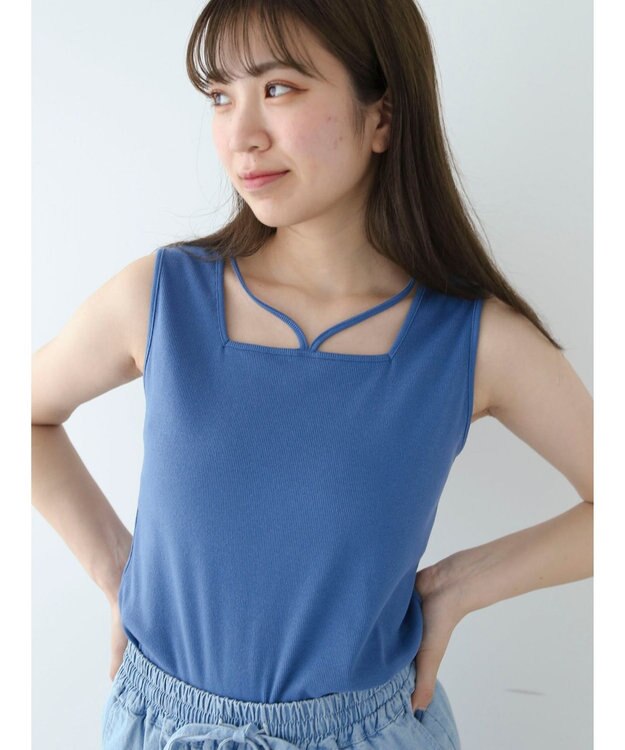 Green Parks マルチストラップテレコタンク Blue