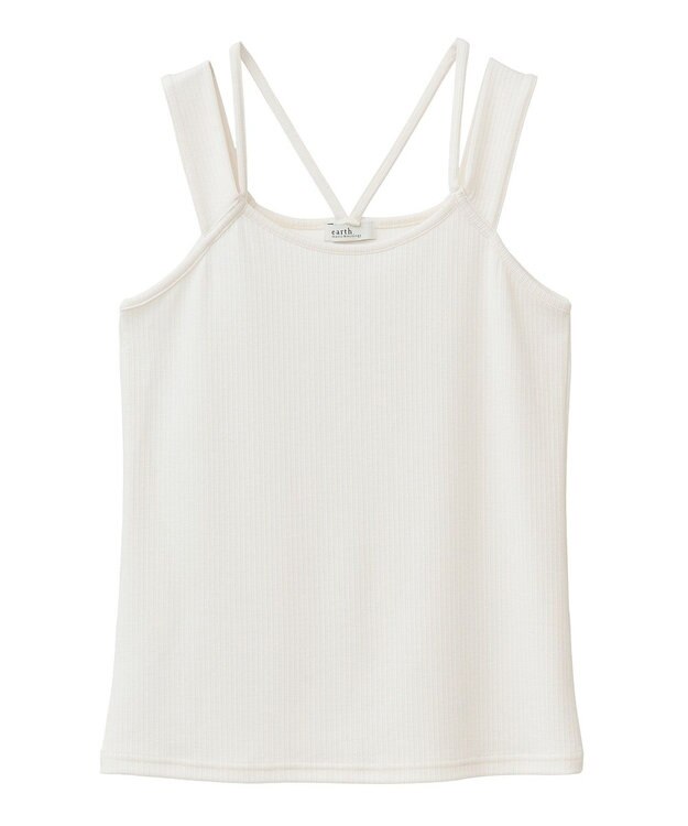 earth music&ecology ＳＥＴ２点レースカーディガン＋レイヤードインナー Ivory