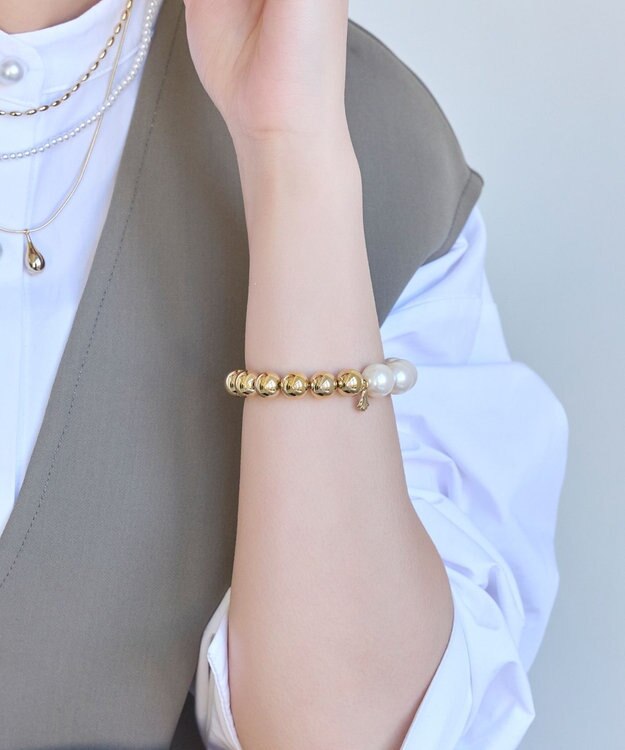 Phoebe メタルボールゴムブレスレット　ゴールド ゴールド