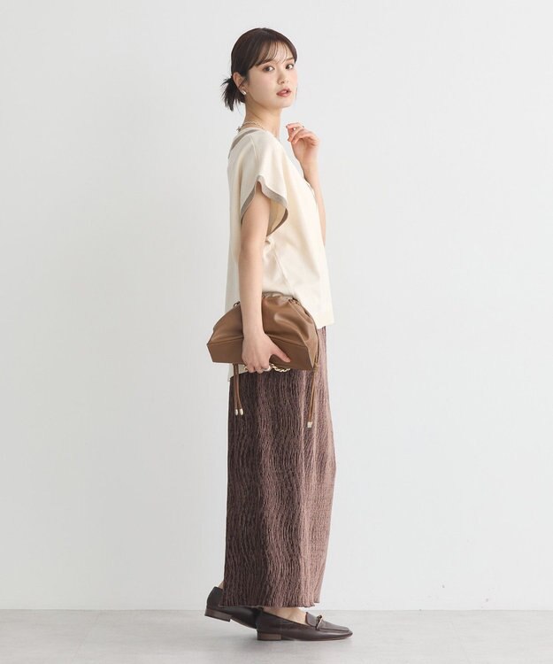 earth music&ecology シャイニーベロアスカート Brown