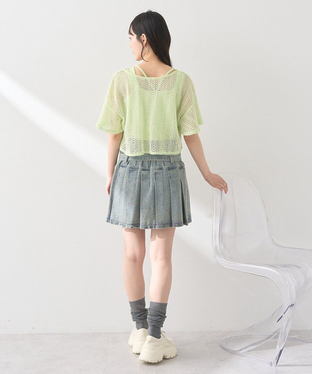 earth music&ecology ＳＥＴ２点レースカーディガン＋レイヤードインナー Mint Green