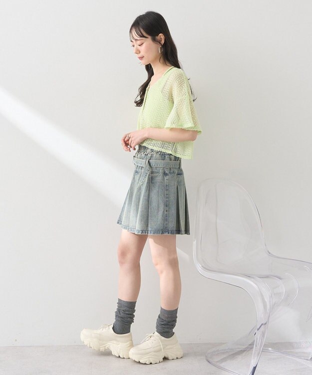 earth music&ecology ＳＥＴ２点レースカーディガン＋レイヤードインナー Mint Green