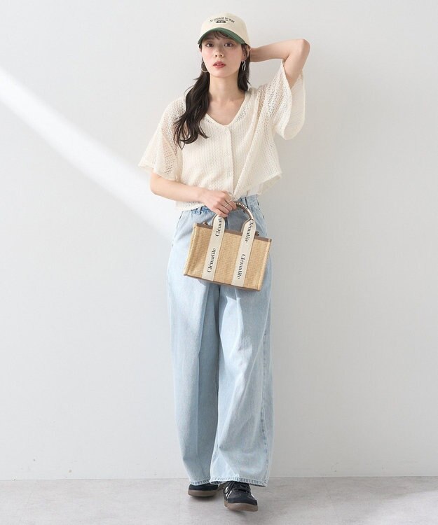 earth music&ecology ＳＥＴ２点レースカーディガン＋レイヤードインナー Ivory