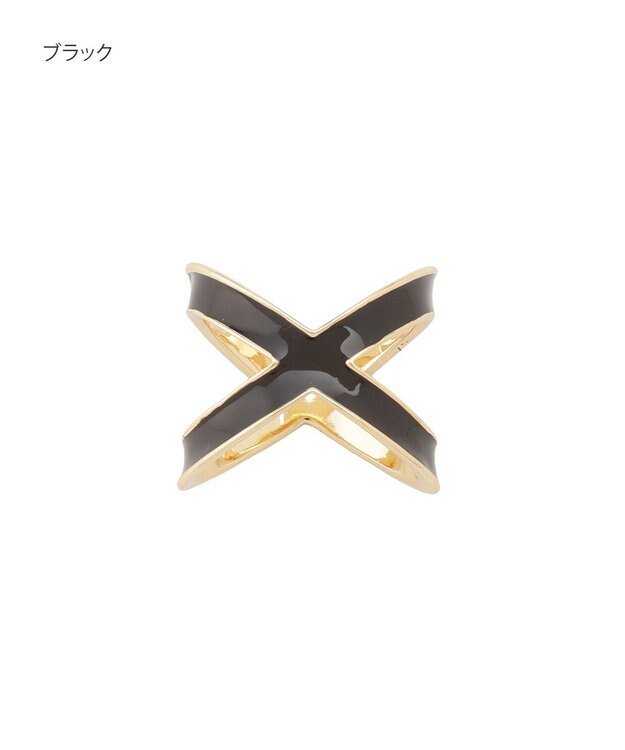 MOONBAT Luna Luce(ルナルーチェ)スカーフリング パール調 Cross Ring お手持ちのスカーフを通すだけ ギフト ブラック