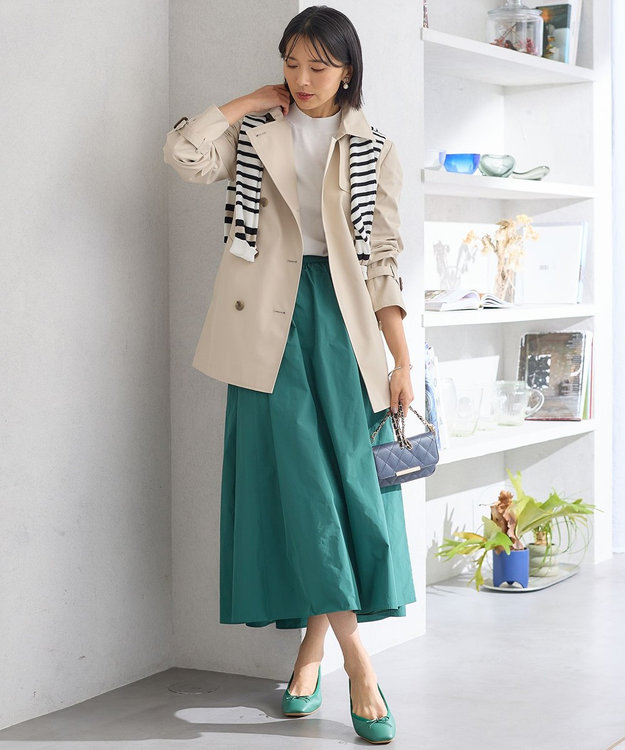 23区 コットンポリエステルギャバジン ショート トレンチコート ベージュ系