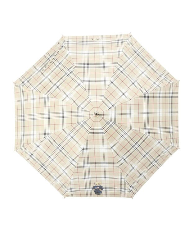 MOONBAT 【軽量】POLO RALPH LAUREN 晴雨兼用日傘 長傘 チェック／遮光 遮熱 UV ベージュ