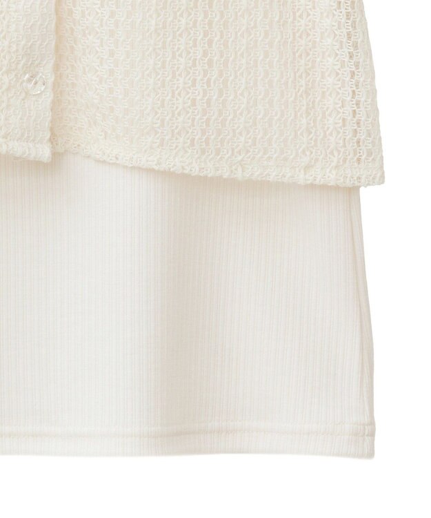 earth music&ecology ＳＥＴ２点レースカーディガン＋レイヤードインナー Ivory