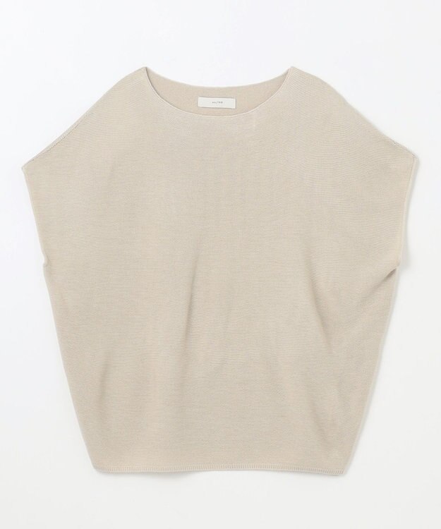 ANY 【洗濯機可/アンチピリング/UVカット】アクリルガーターフレンチスリーブニット サンドベージュ