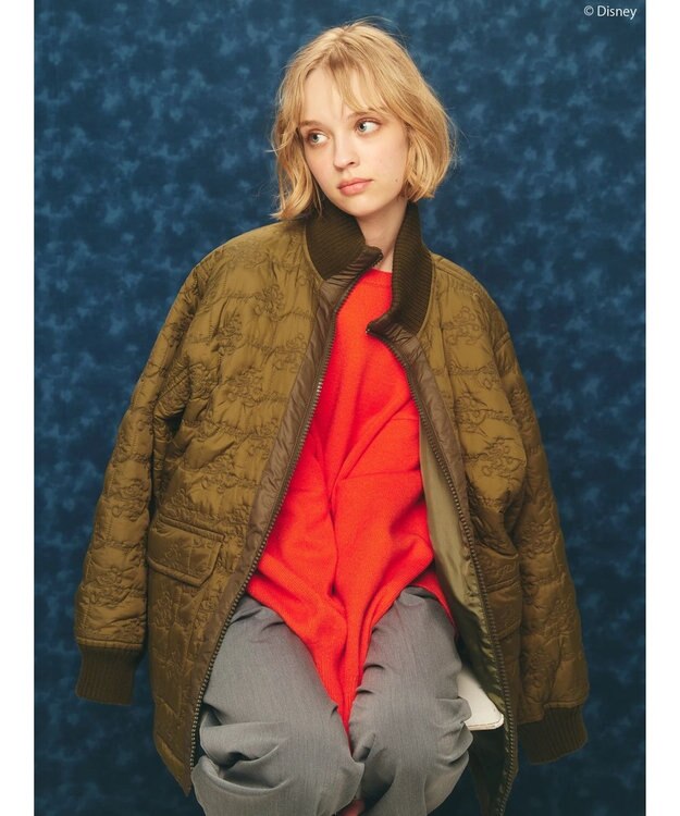 AMERICAN HOLIC ミッキー柄中綿キルトジャケット／Ｍｉｃｋｅｙ Khaki