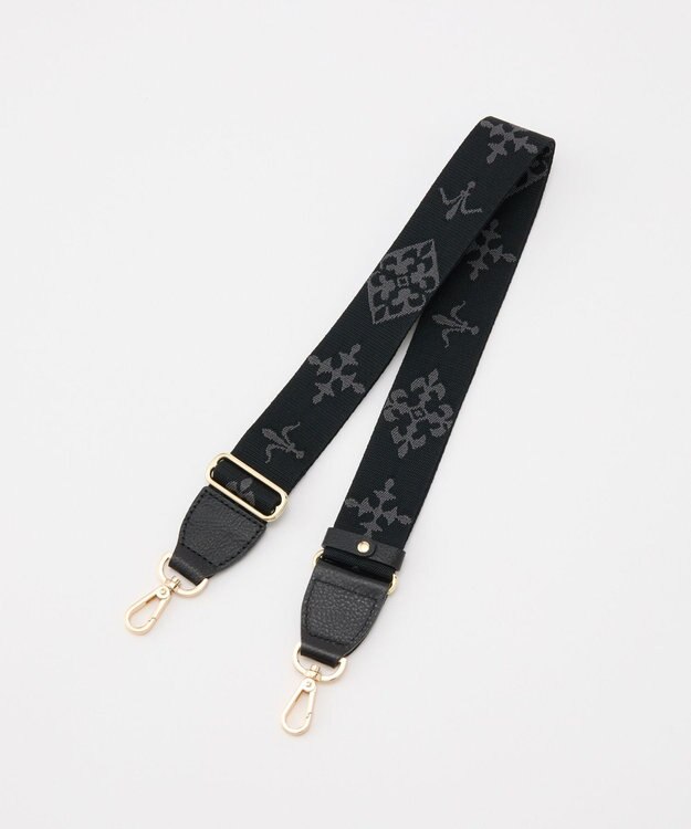 russet アレンジショルダーベルト［Monogram］(CE-1099) Black（ゴールド金具）