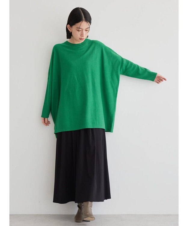 AMERICAN HOLIC バイパチポンチョライクＢＩＧニットチュニック Green