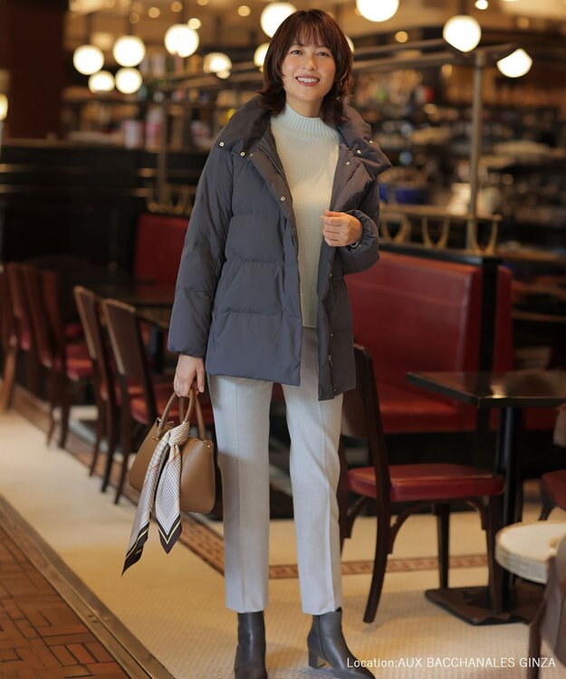 J.PRESS LADIES L チェルビック テーパード パンツ ライトグレー系