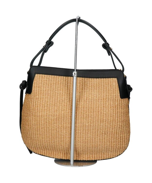 INTER-CHAUSSURES 【LORISTELLA】2WAY異素材コンビネーションショルダーバッグ ブラックコンビ