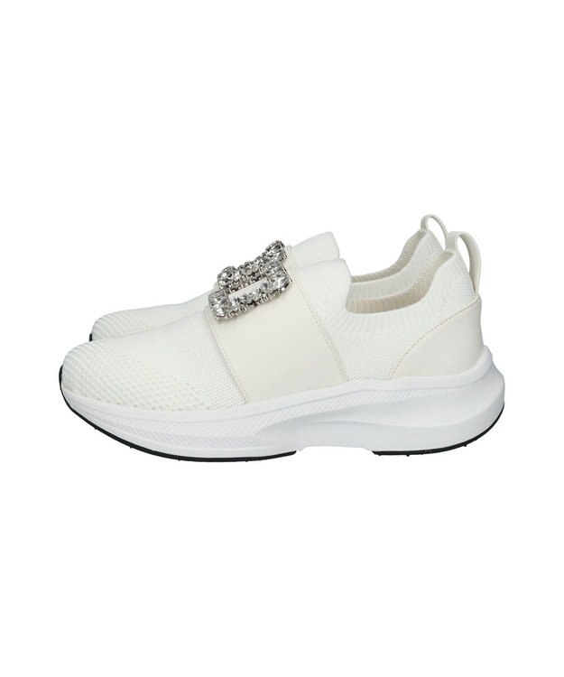 Bridget Birkin 【Bridget Birkin】ビジューバックルニットスニーカー ホワイト