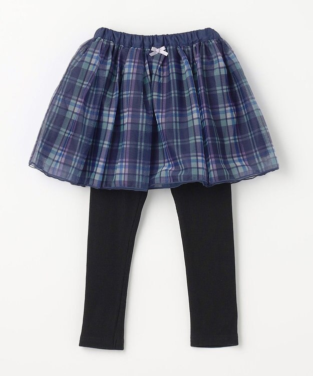 ANY KIDS チュール スカッツ ネイビー×チェック