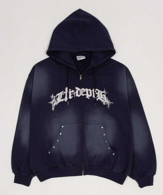 WEGO グラフィックZIPパーカー ネイビー