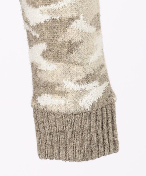 JOSEPH ABBOUD MOUNTAIN 【UNISEX】ラムウール×モールカモフラ フルZIPニット アイボリー系7